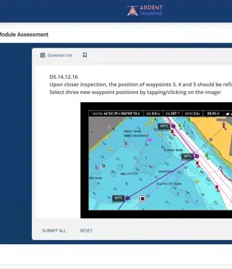 A screenshot teaching aid for an interactive route planning session with Ardent Training, Argyll, Isle of Mull
