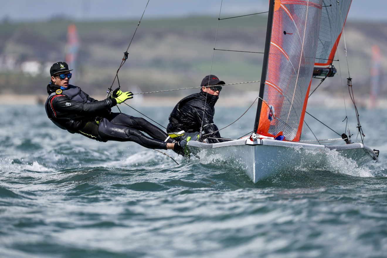 	Charlie Gran and Sam Webb sailing in the 29er