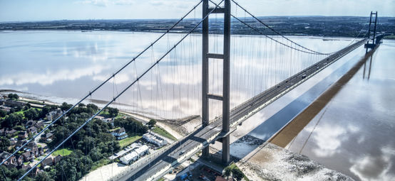 wide shot of humber bridge..