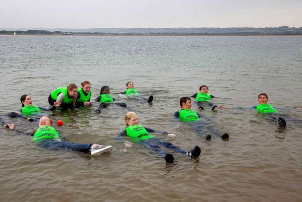 Swim Safe students in water