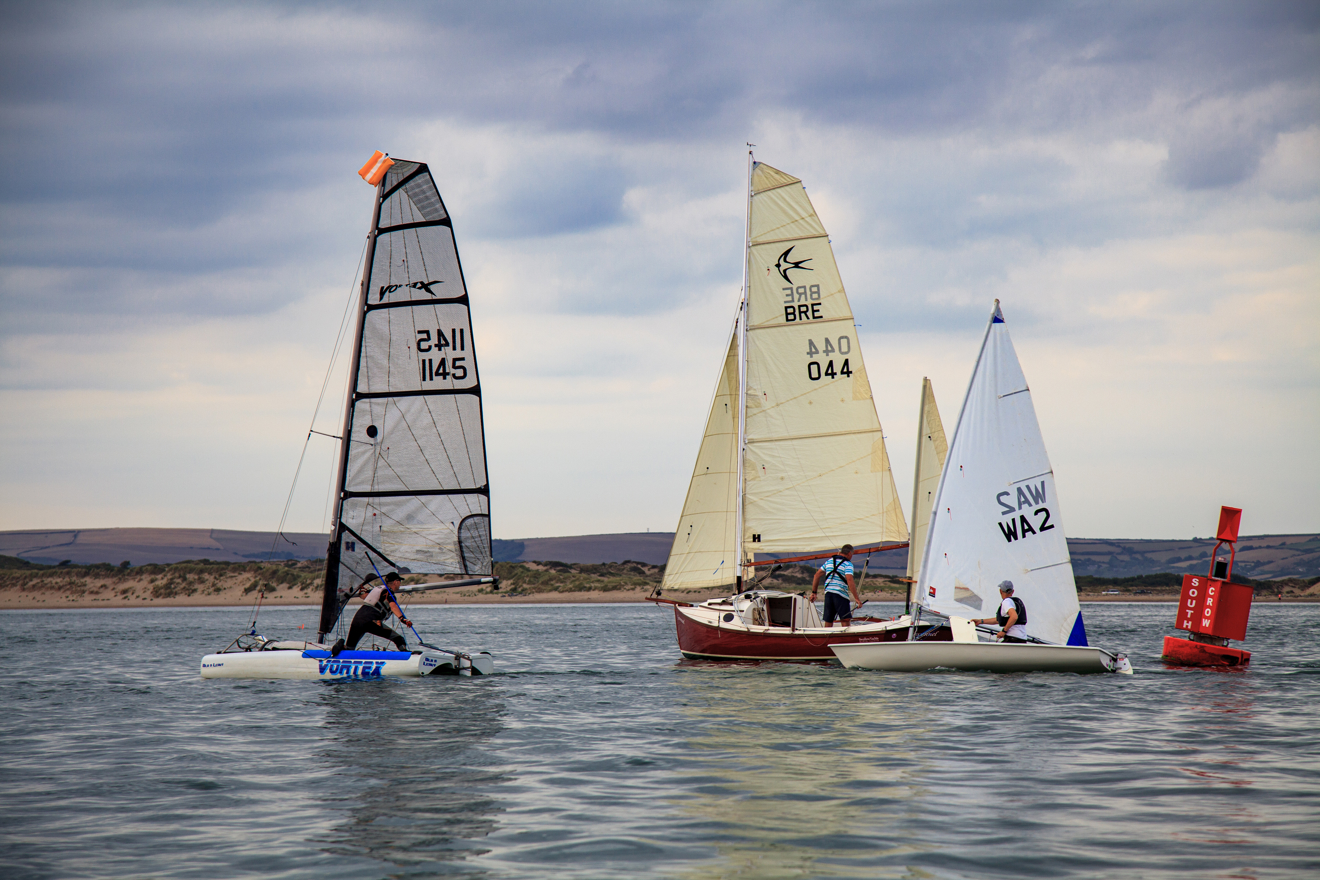 Young sailors racing at North Devon Yacht Club
