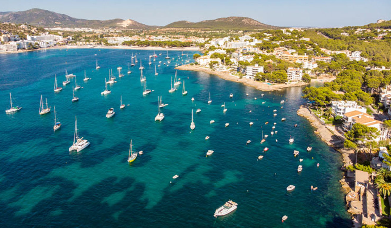 Santa Ponsa Majorca boats on cove