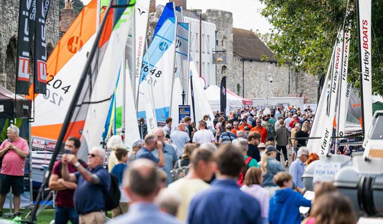 Dinghy stand set up at Southampton Boat Show